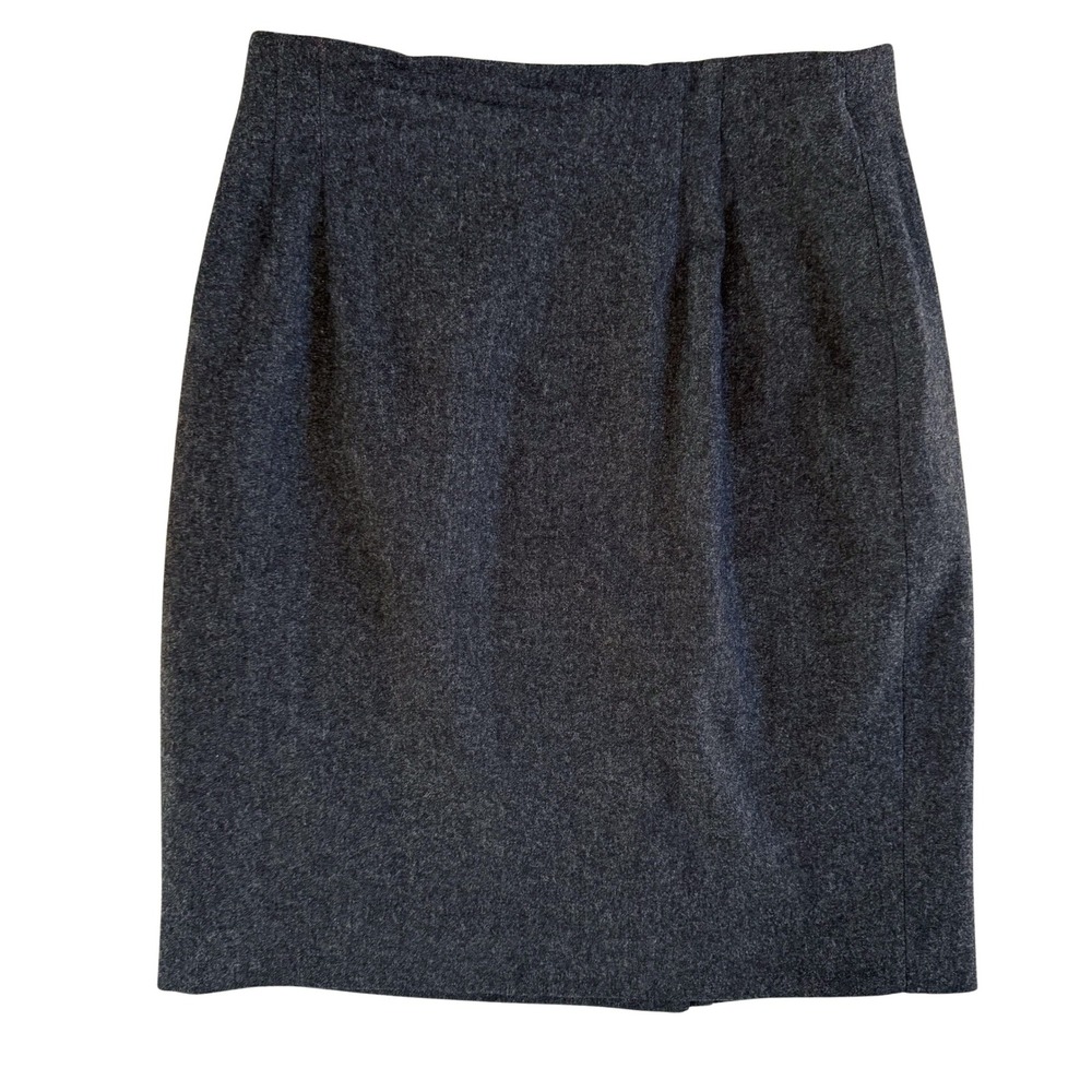 Jones New York Gray 100% Merino Wool Pencil Skirt Vintage Sz 10 12 Dark Academia